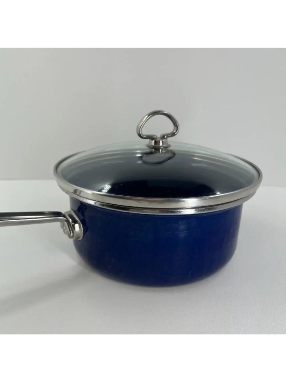 Chantal Enamel on Steel Saucepan Glass Lid Induction Cookware 8.5